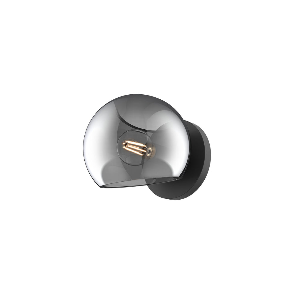 Alora Canada - WV548006MBSM - One Light Vanity - Willow - Matte Black/Smoked Solid Glass