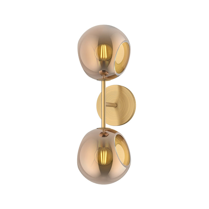 Alora Canada - WV548217BGCP - Two Light Vanity - Willow - Brushed Gold/Copper Glass