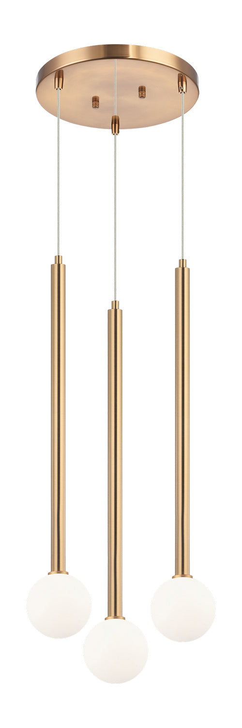 Matteo Canada - C63103AG - Three Light Pendant - Reigndrop - Aged Gold Brass