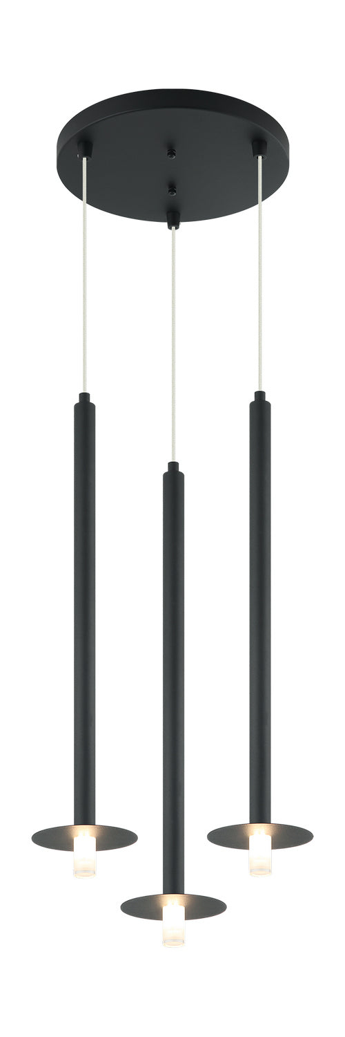 Matteo Canada - C63103MB - Three Light Pendant - Reigndrop - Matte Black