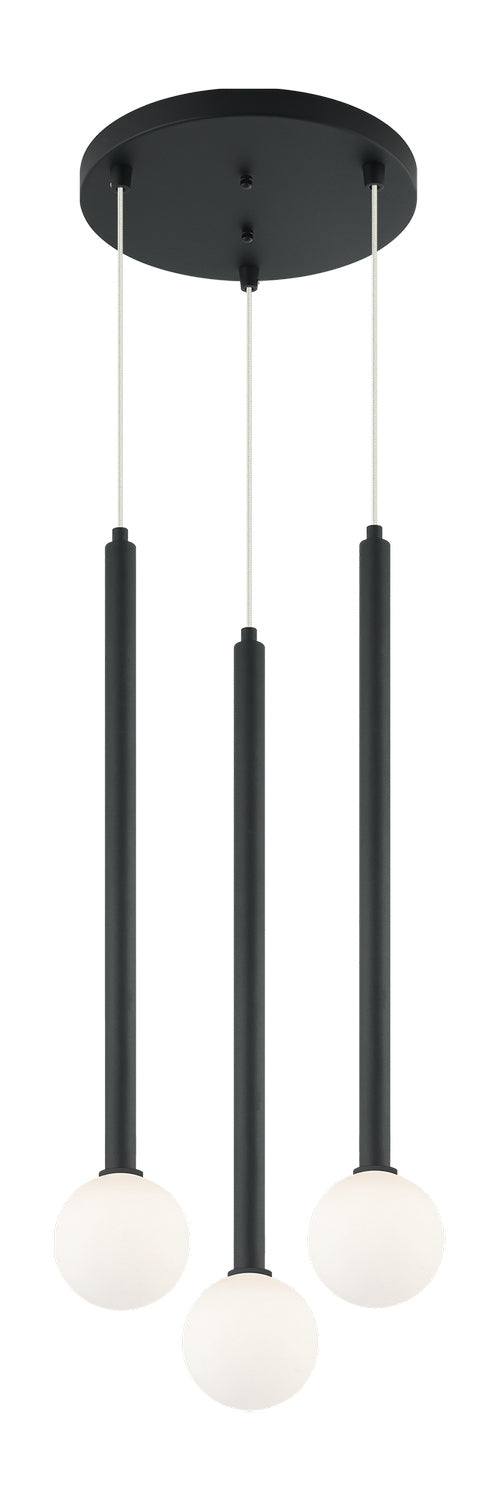 Matteo Canada - C63103MB - Three Light Pendant - Reigndrop - Matte Black