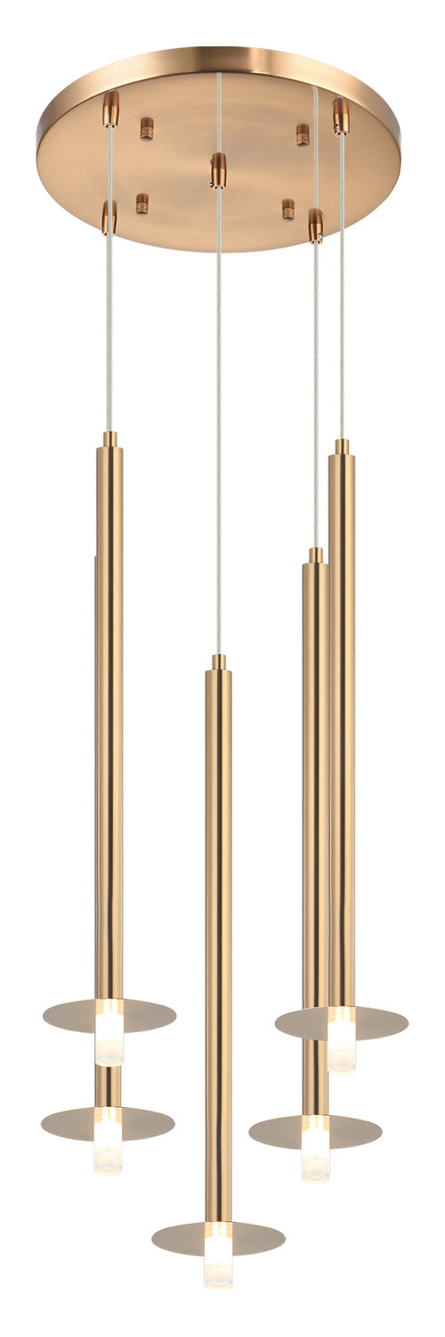 Matteo Canada - C63105AG - Five Light Chandelier - Reigndrop - Aged Gold Brass