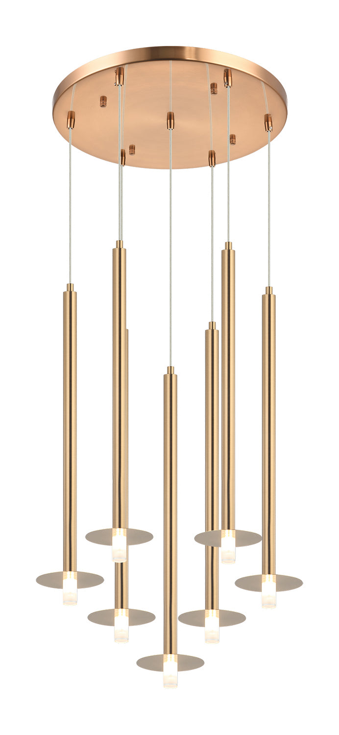 Matteo Canada - C63107AG - Seven Light Pendant - Reigndrop - Aged Gold Brass