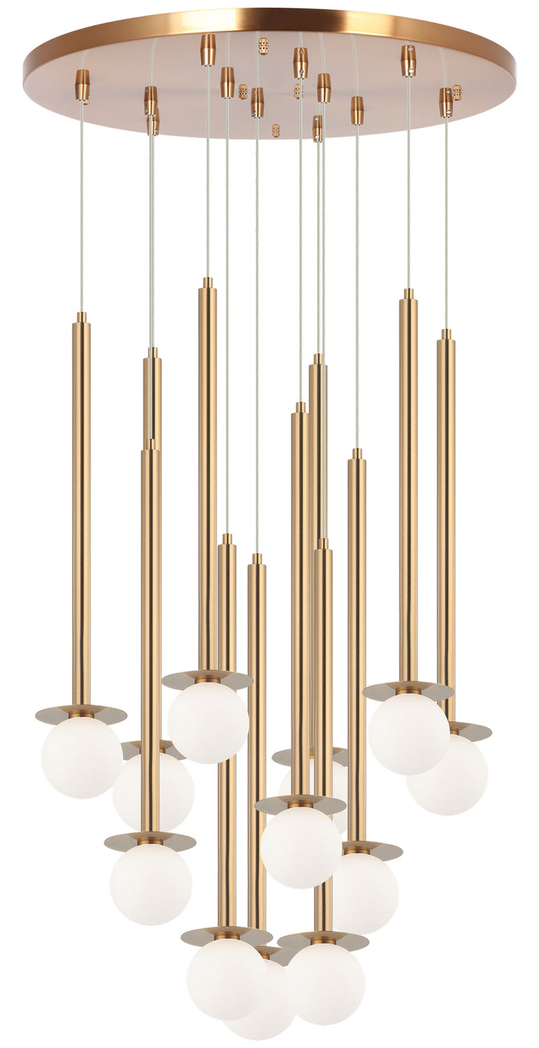 Matteo Canada - C63112AG - 12 Light Chandelier - Reigndrop - Aged Gold Brass