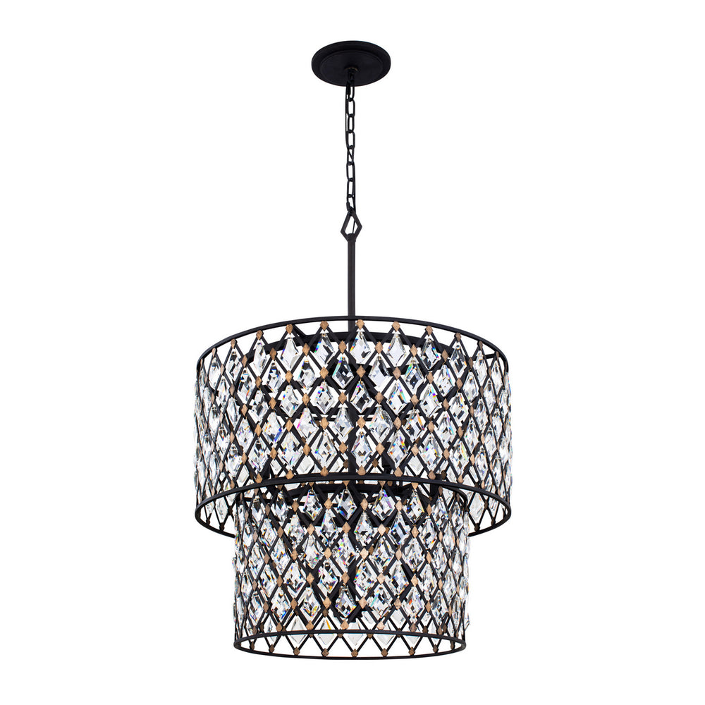 Varaluz - 345C07CBHG - Seven Light Chandelier - Windsor - Carbon/Havana Gold