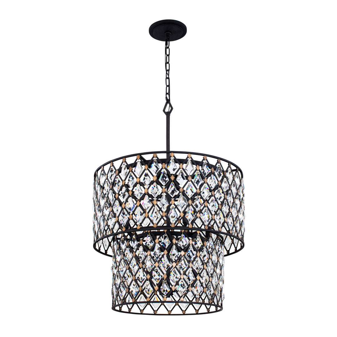 Varaluz - 345C07CBHG - Seven Light Chandelier - Windsor - Carbon/Havana Gold