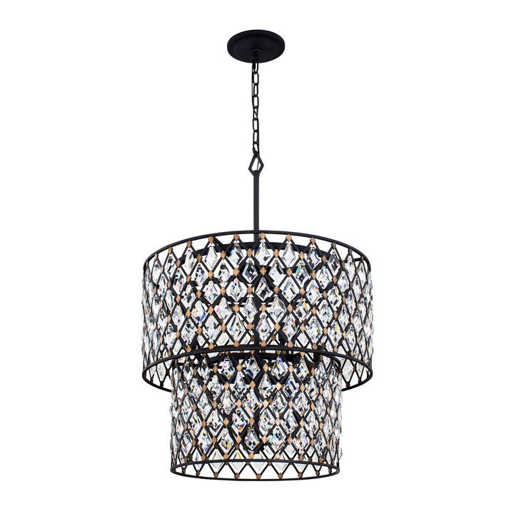 Varaluz - 345C07CBHG - Seven Light Chandelier - Windsor - Carbon/Havana Gold