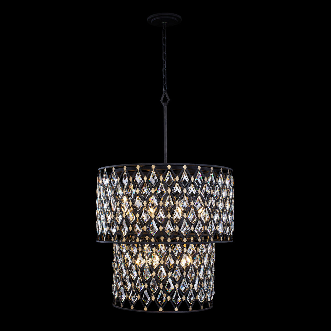 Varaluz - 345C07CBHG - Seven Light Chandelier - Windsor - Carbon/Havana Gold