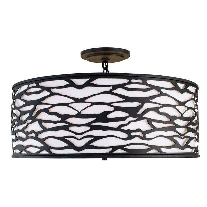Varaluz - 348S05CB - Five Light Convertible Semi-Flush/Pendant - Kato - Carbon