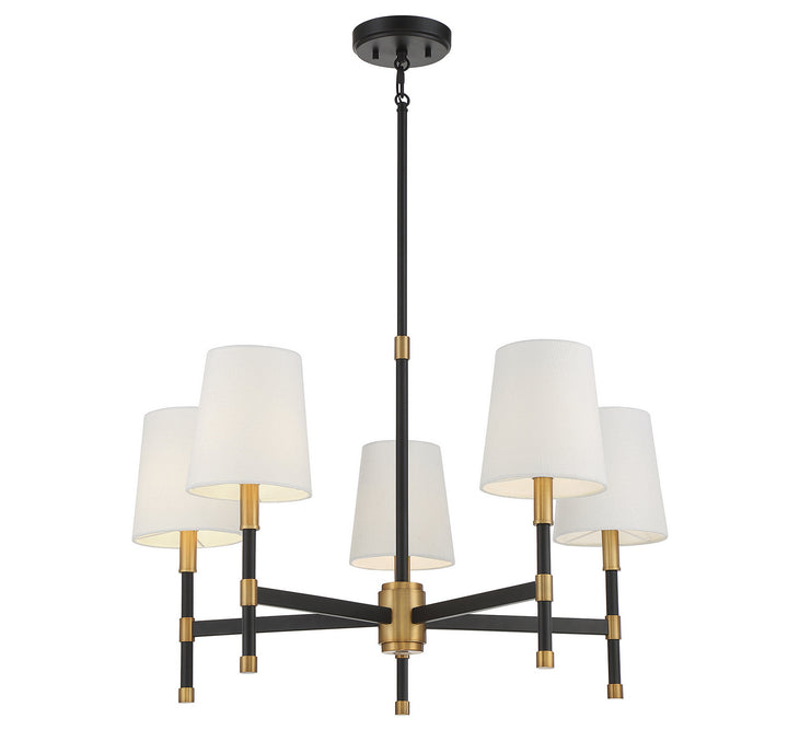 Savoy House - 1-1630-5-143 - Five Light Chandelier - Brody - Matte Black w/Warm Brass