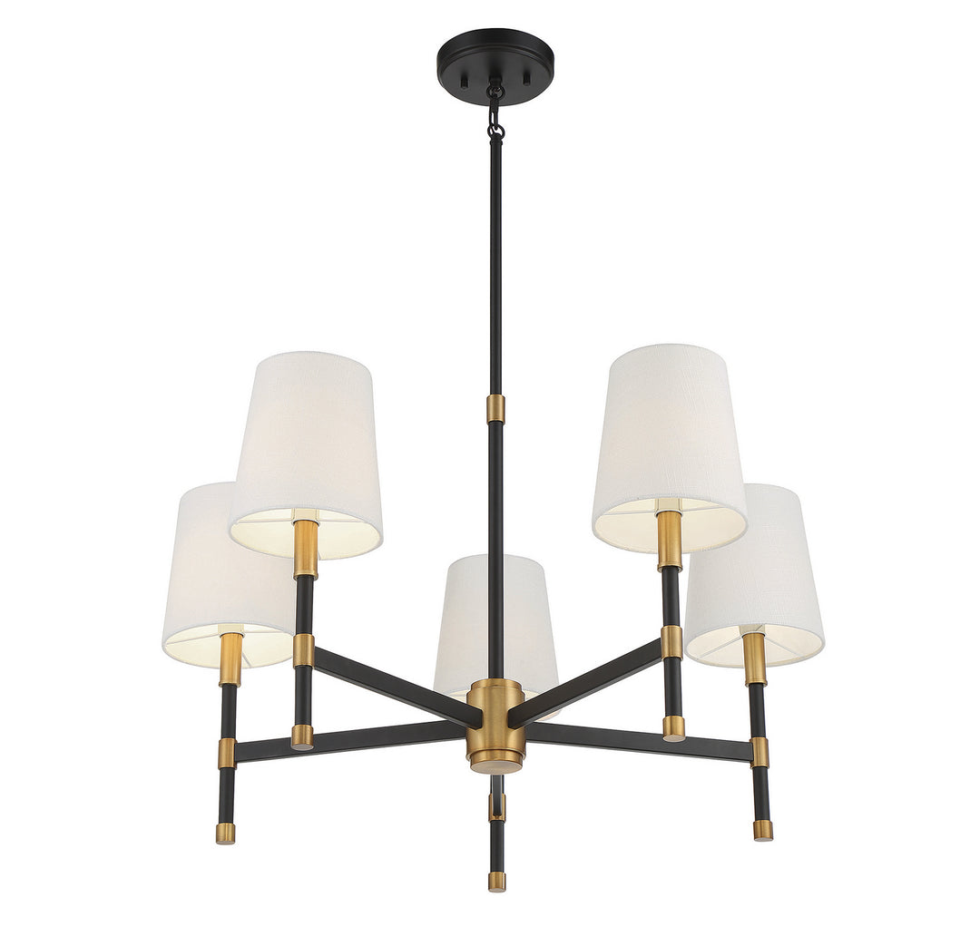 Savoy House - 1-1630-5-143 - Five Light Chandelier - Brody - Matte Black w/Warm Brass