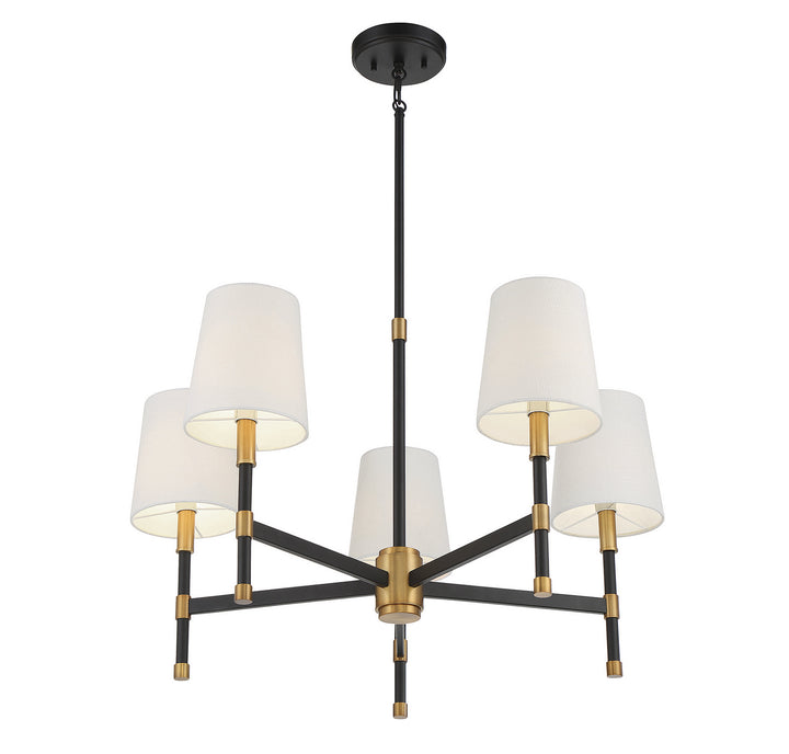 Savoy House - 1-1630-5-143 - Five Light Chandelier - Brody - Matte Black w/Warm Brass