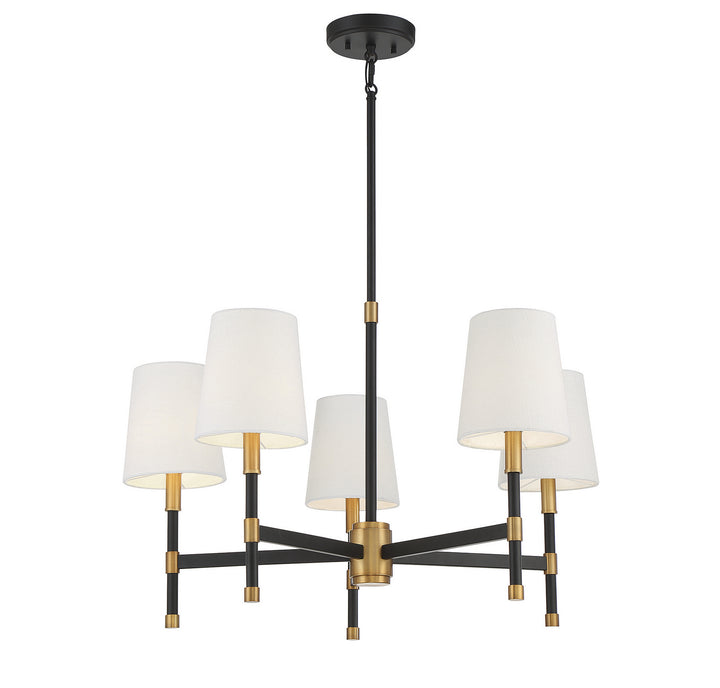 Savoy House - 1-1630-5-143 - Five Light Chandelier - Brody - Matte Black w/Warm Brass