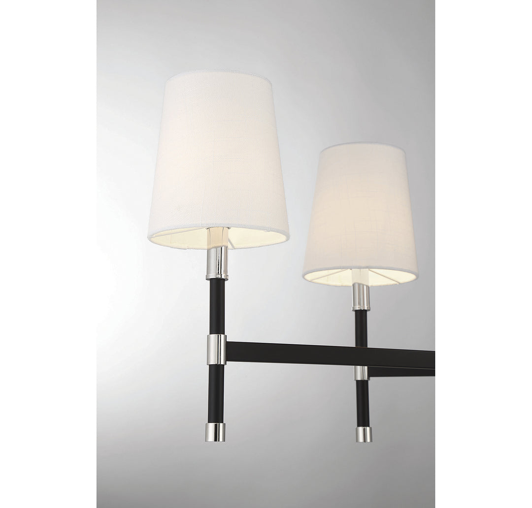 Savoy House - 1-1631-6-173 - Six Light Linear Chandelier - Brody - Matte Black with Polished Nickel Accents