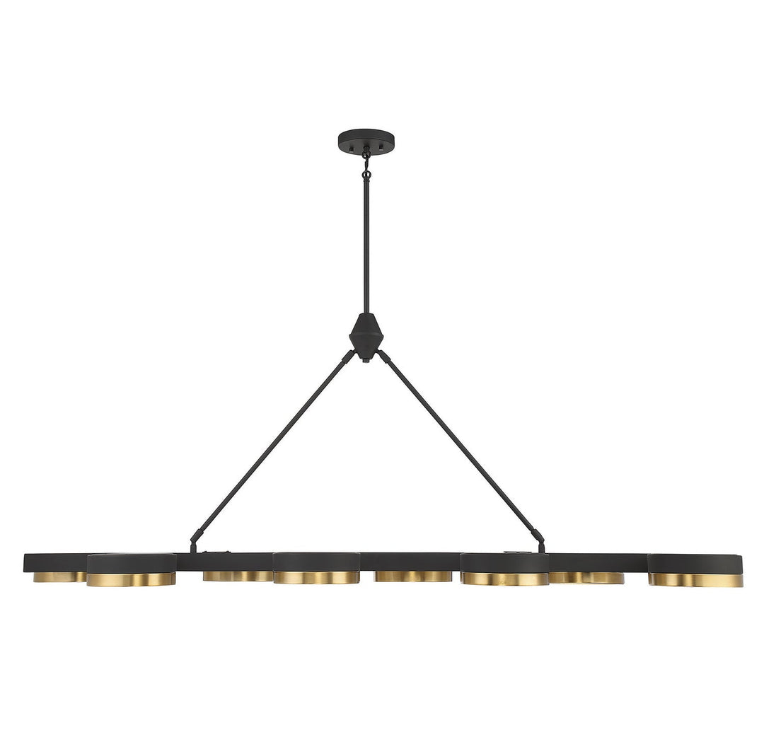 Savoy House - 1-1636-8-143 - LED Linear Chandelier - Ashor - Matte Black w/Warm Brass