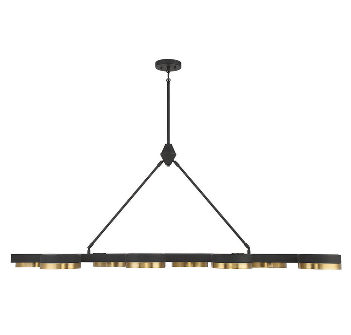 Savoy House - 1-1636-8-143 - LED Linear Chandelier - Ashor - Matte Black w/Warm Brass