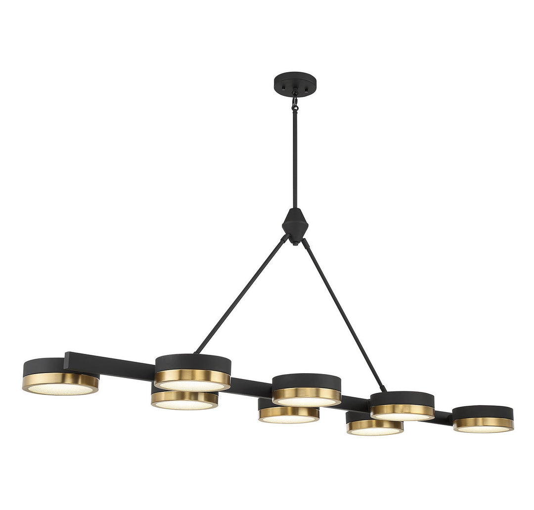 Savoy House - 1-1636-8-143 - LED Linear Chandelier - Ashor - Matte Black w/Warm Brass