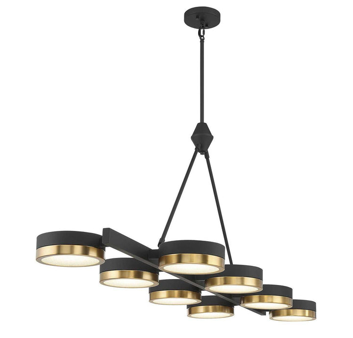 Savoy House - 1-1636-8-143 - LED Linear Chandelier - Ashor - Matte Black w/Warm Brass
