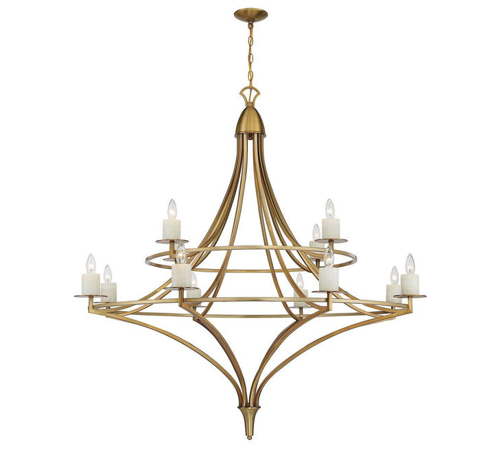 Director 12 Light Chandelier in Warm Brass Savoy House