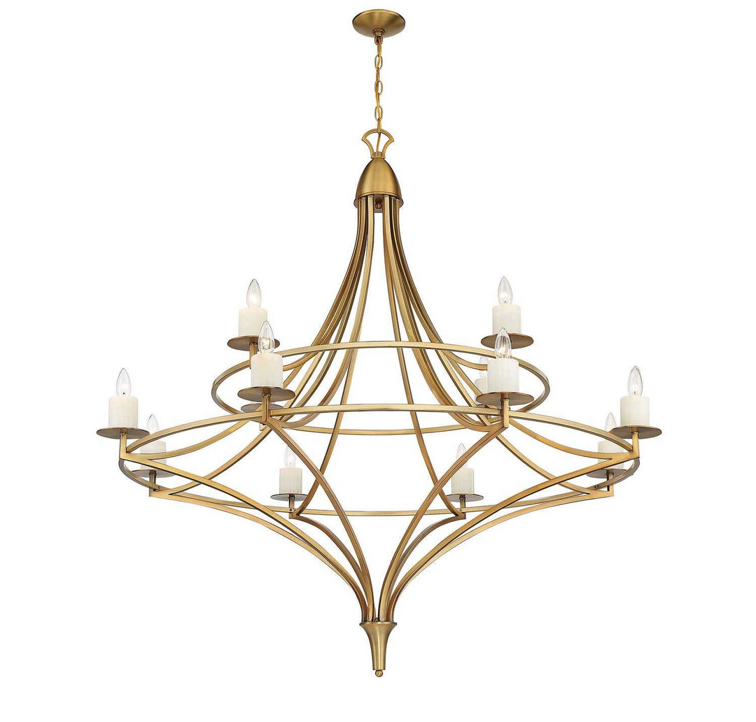 Director 12 Light Chandelier in Warm Brass Savoy House