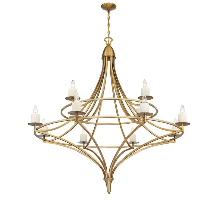 Director 12 Light Chandelier in Warm Brass Savoy House