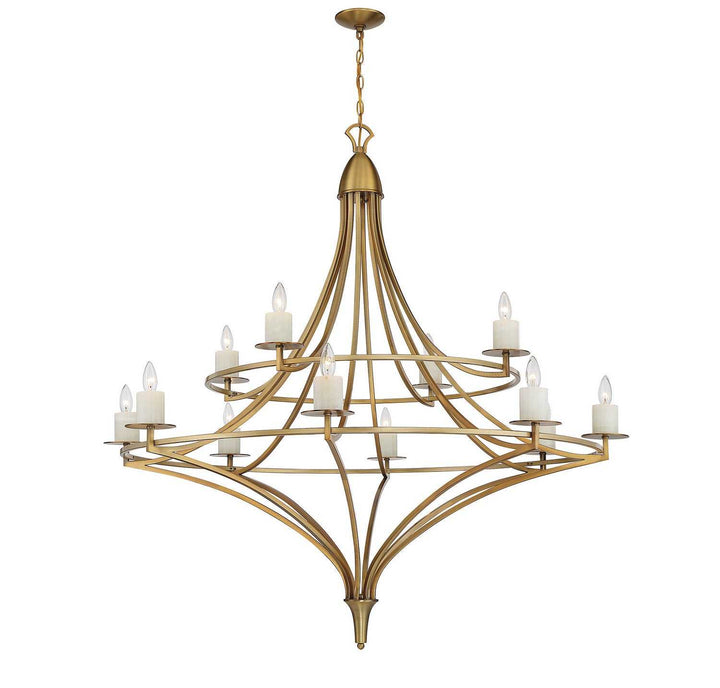 Director 12 Light Chandelier in Warm Brass Savoy House