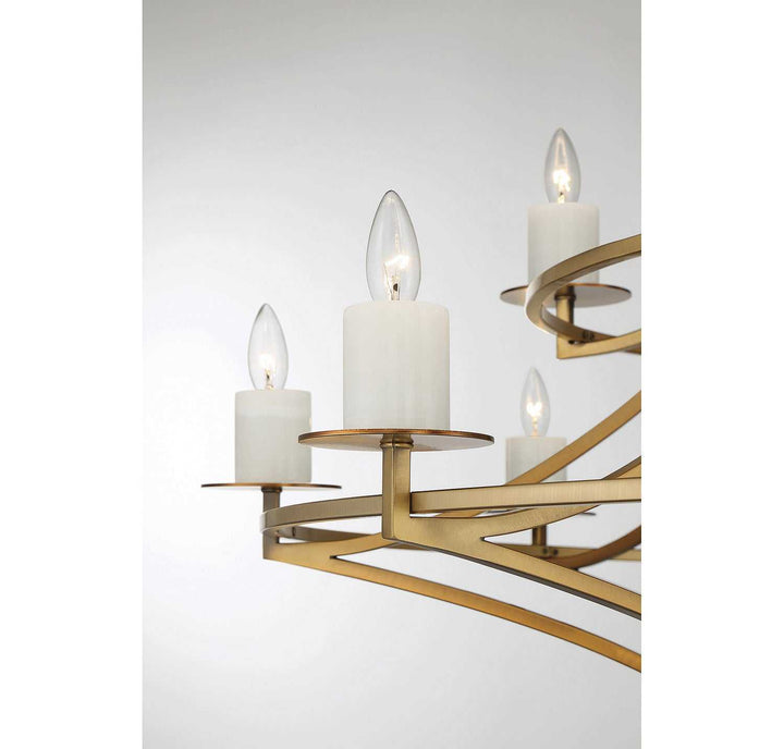 Director 12 Light Chandelier in Warm Brass Savoy House