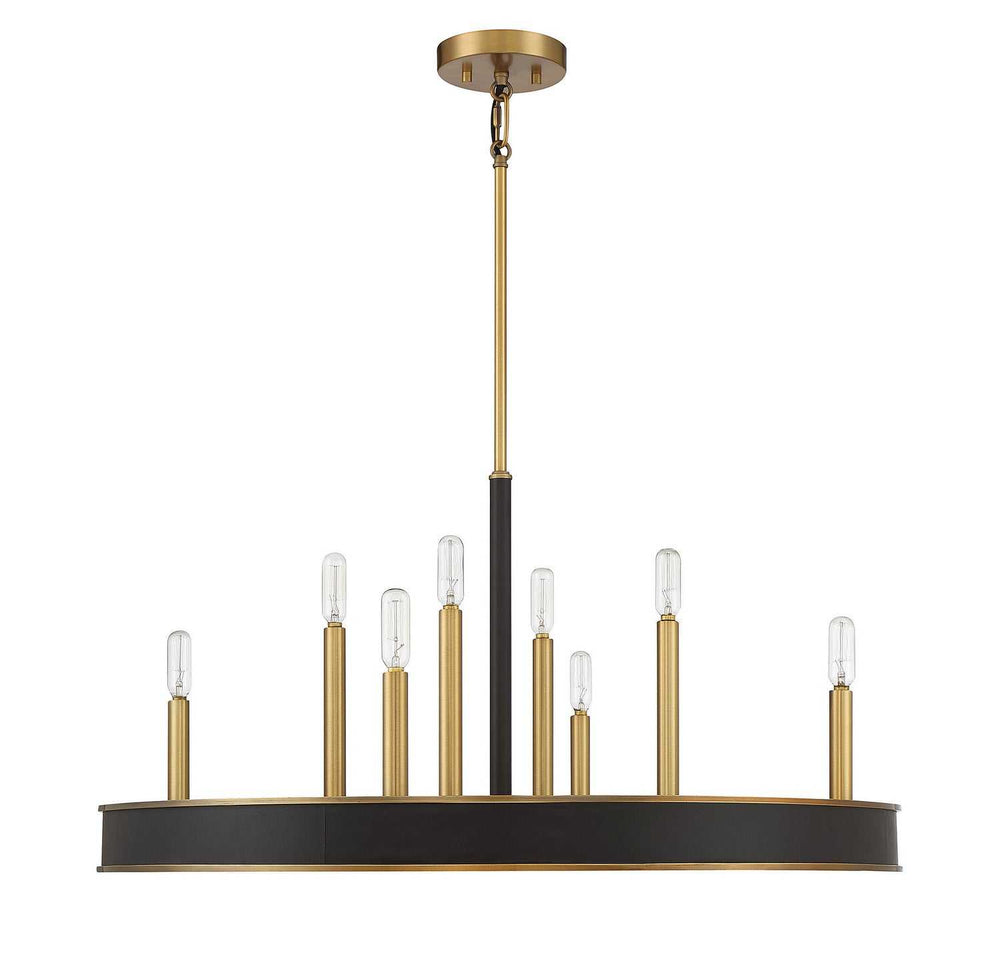Chaucer Eight Light Chandelier in Warm Brass Savoy House