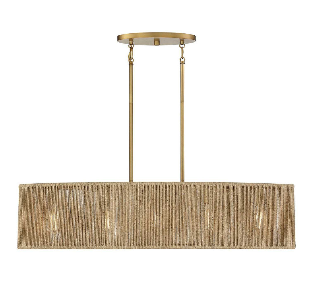 Savoy House - 1-1738-5-320 - Five Light Chandelier - Ashe - Warm Brass/Rope