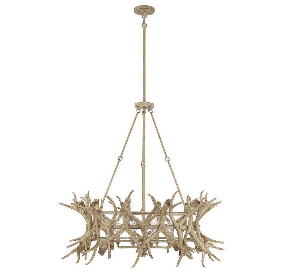 Daniels Eight Light Chandelier in Natural Antler Savoy House