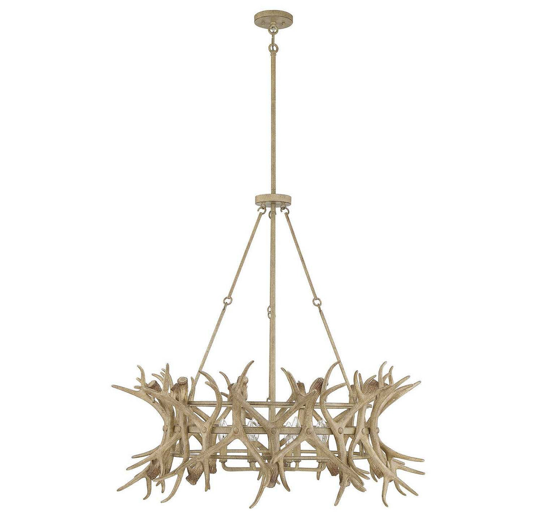 Daniels Eight Light Chandelier in Natural Antler Savoy House