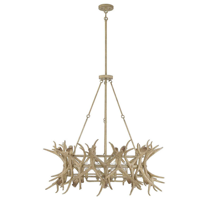 Daniels Eight Light Chandelier in Natural Antler Savoy House