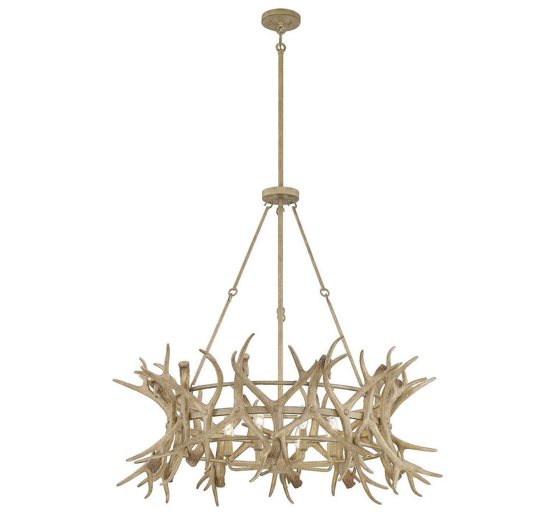Daniels Eight Light Chandelier in Natural Antler Savoy House