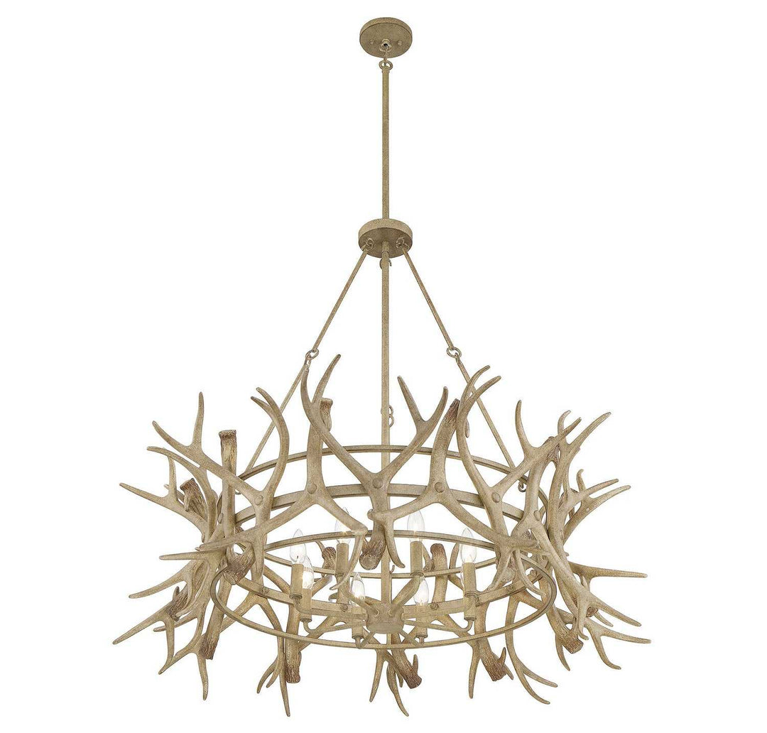 Daniels Eight Light Chandelier in Natural Antler Savoy House