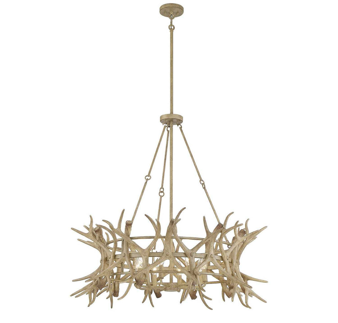 Daniels Eight Light Chandelier in Natural Antler Savoy House
