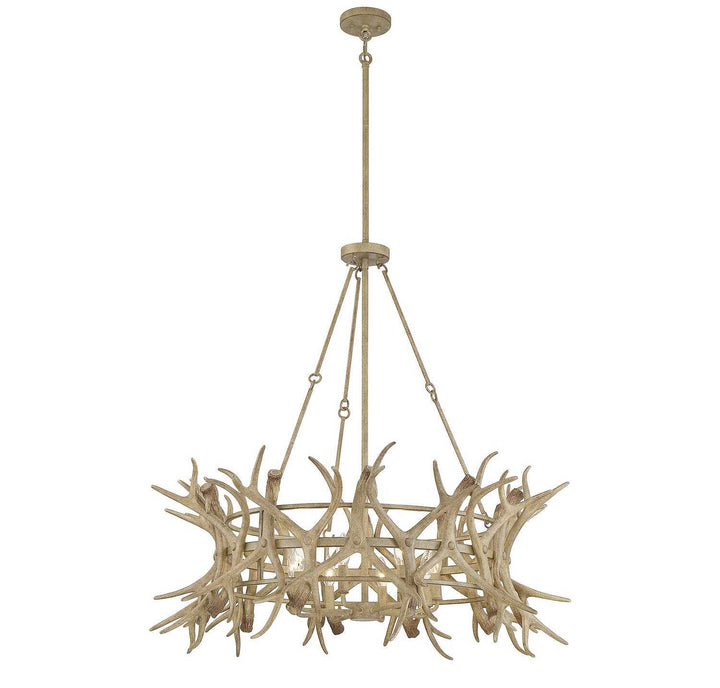 Daniels Eight Light Chandelier in Natural Antler Savoy House