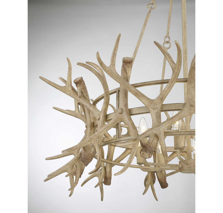 Daniels Eight Light Chandelier in Natural Antler Savoy House