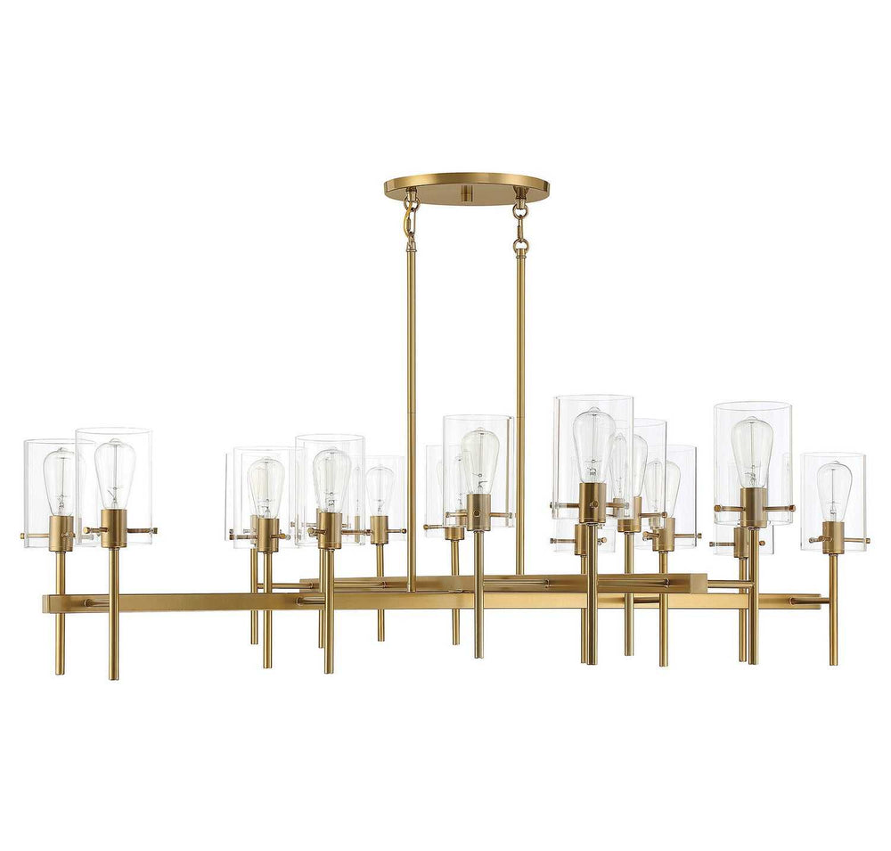 Vista 16 Light Chandelier in Burnished Brass Savoy House