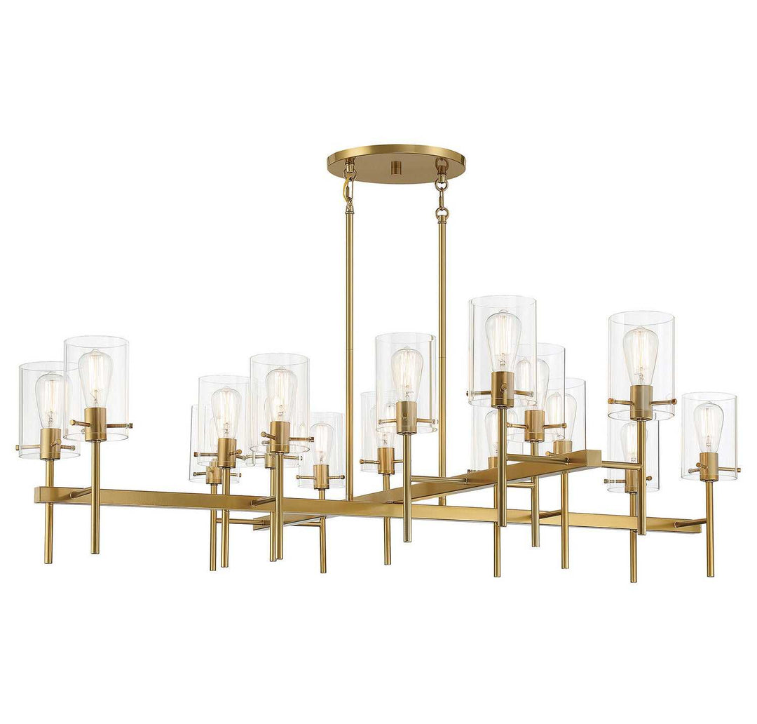 Vista 16 Light Chandelier in Burnished Brass Savoy House
