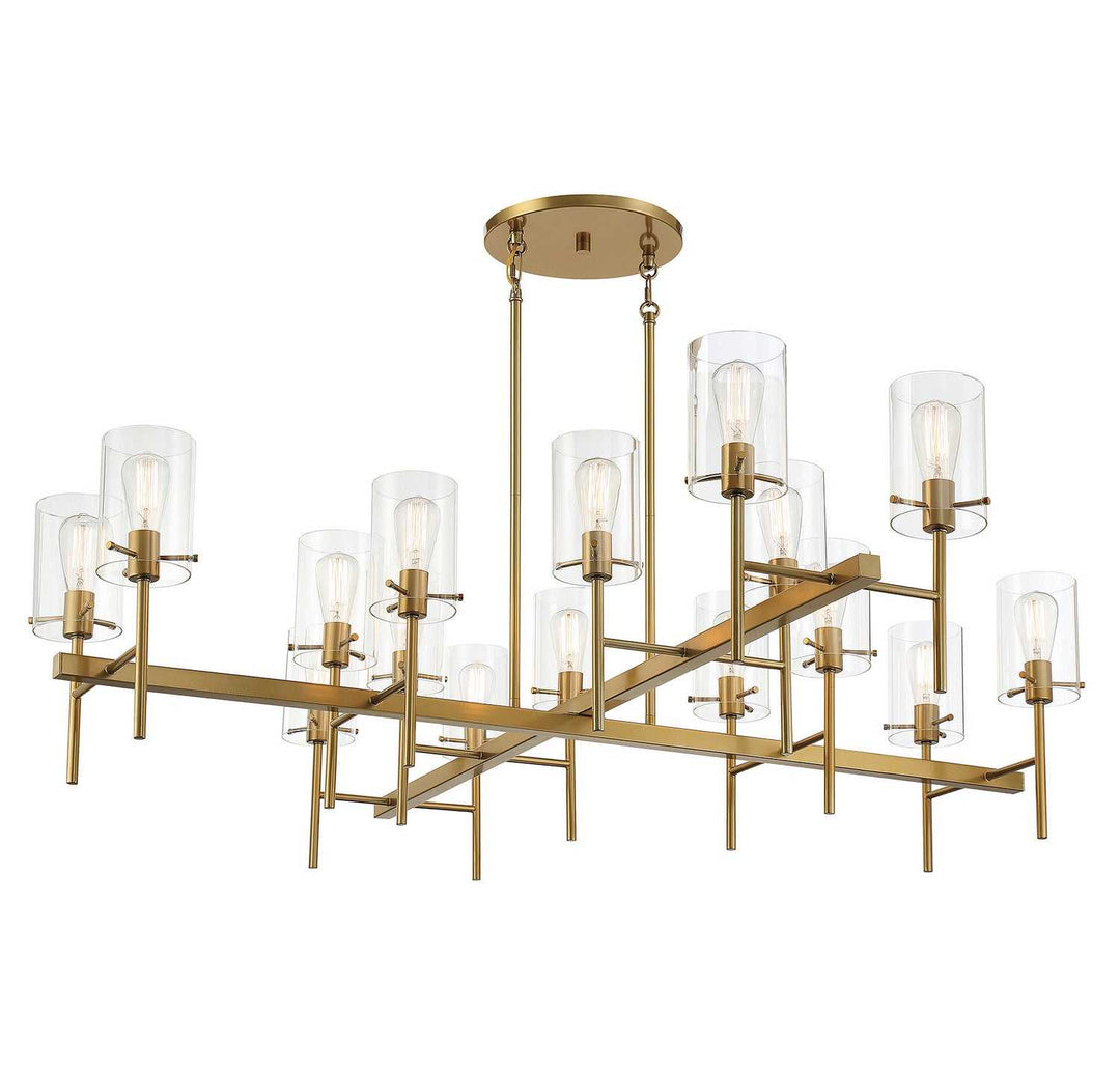 Vista 16 Light Chandelier in Burnished Brass Savoy House