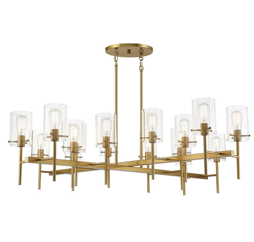 Vista 16 Light Chandelier in Burnished Brass Savoy House