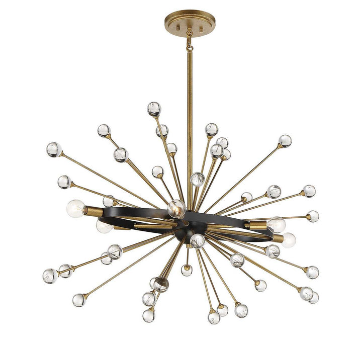 Ariel Six Light Chandelier in Como Black with Gold Savoy House