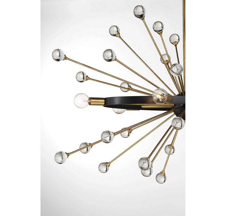 Ariel Six Light Chandelier in Como Black with Gold Savoy House
