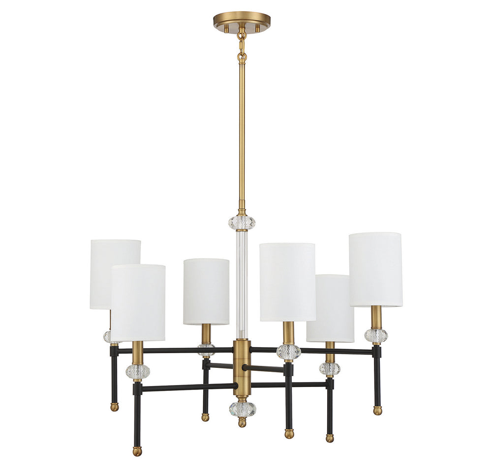 Savoy House - 1-1887-6-143 - Six Light Chandelier - Tivoli - Matte Black with Warm Brass Accents