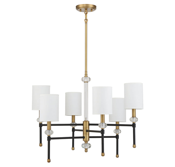 Savoy House - 1-1887-6-143 - Six Light Chandelier - Tivoli - Matte Black w/Warm Brass