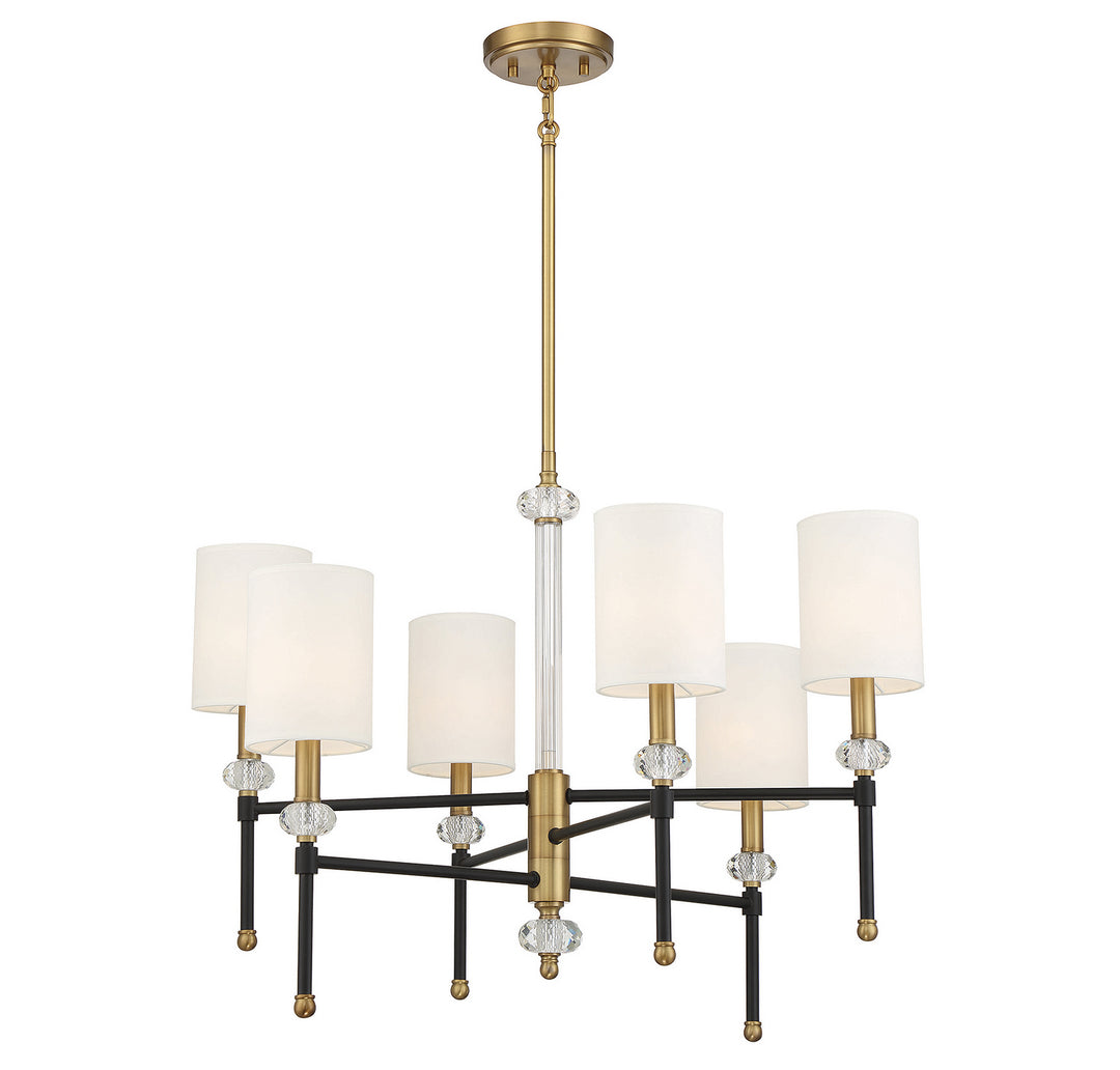 Savoy House - 1-1887-6-143 - Six Light Chandelier - Tivoli - Matte Black w/Warm Brass