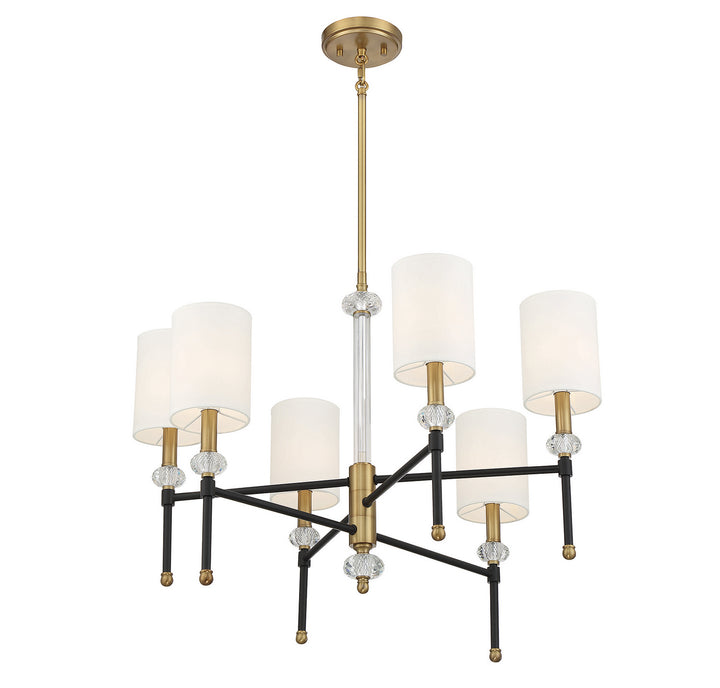 Savoy House - 1-1887-6-143 - Six Light Chandelier - Tivoli - Matte Black w/Warm Brass