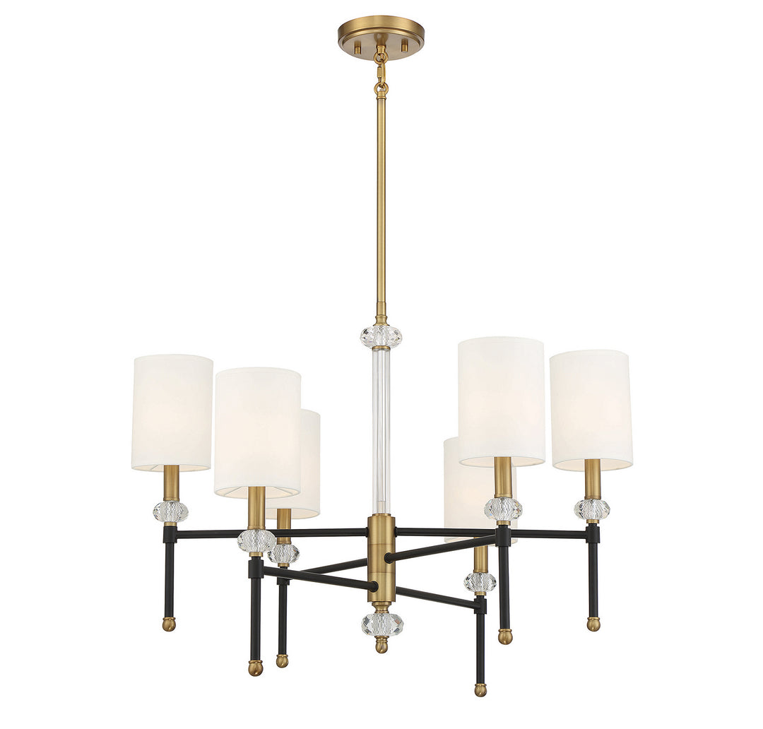 Savoy House - 1-1887-6-143 - Six Light Chandelier - Tivoli - Matte Black w/Warm Brass
