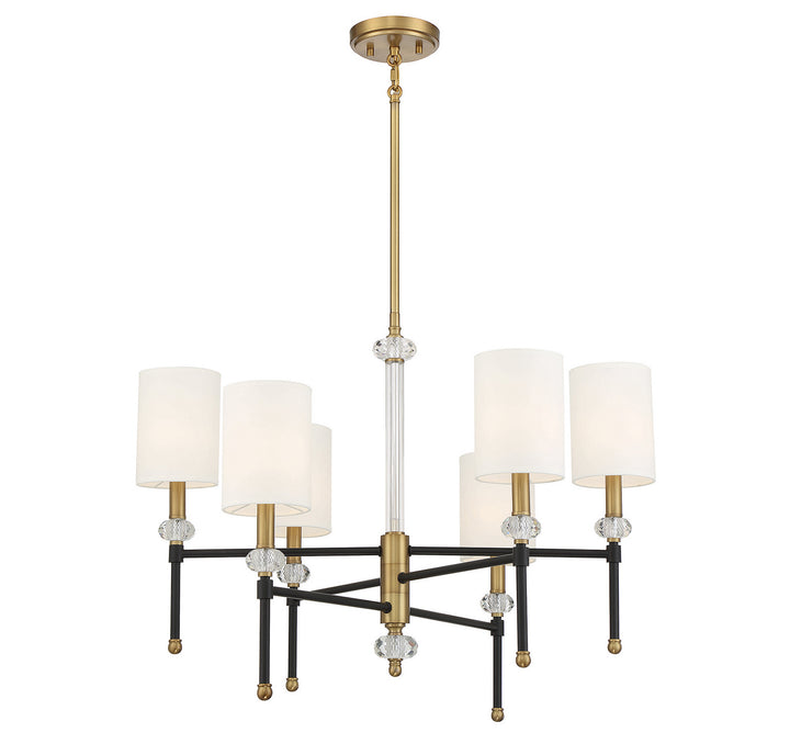 Savoy House - 1-1887-6-143 - Six Light Chandelier - Tivoli - Matte Black w/Warm Brass
