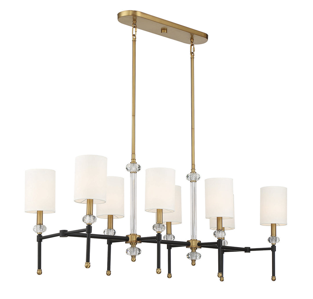 Savoy House - 1-1889-8-143 - Eight Light Linear Chandelier - Tivoli - Matte Black w/Warm Brass